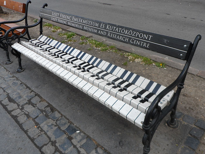 Piano Bench In Andrassy Ave, Budapest