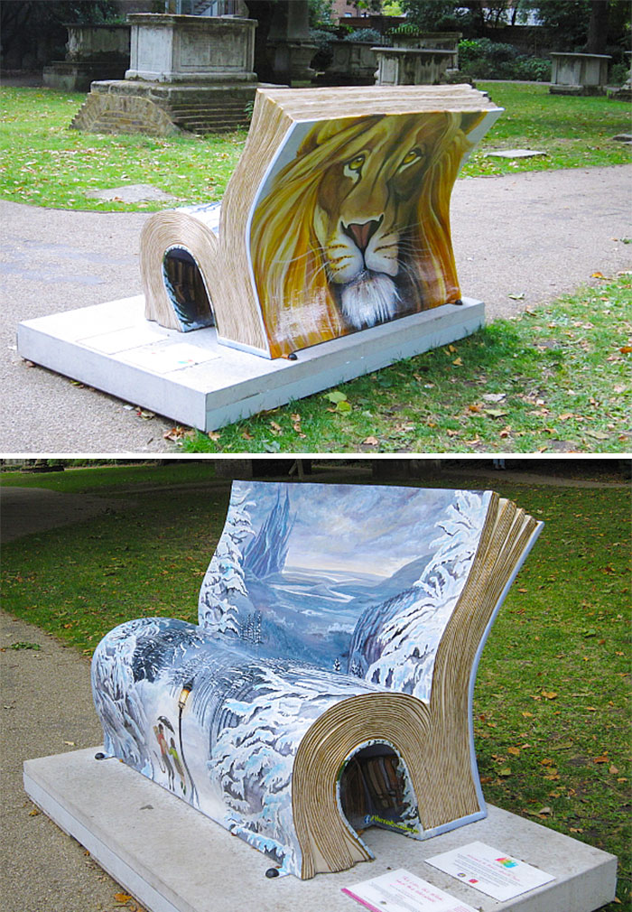 The Lion The Witch And The Wardrobe Book Bench, London