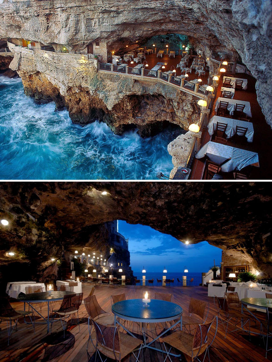 Dine In The Cave, Ristorante Grotta Palazzese, Puglia, Italy