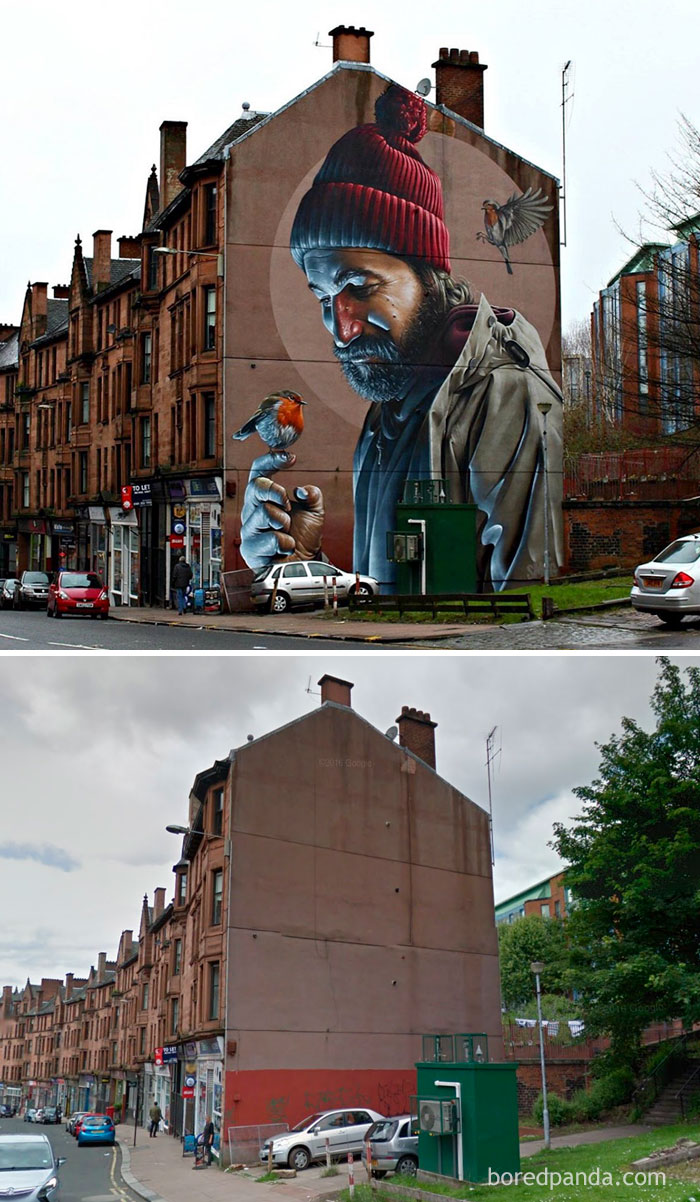 Mural fotorrealista, Glasgow, Escocia