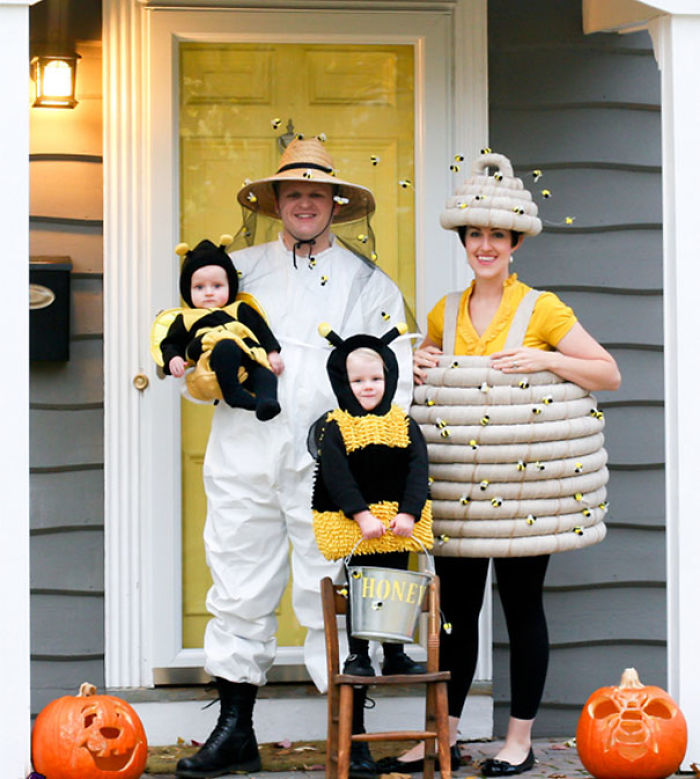 Honeybees With Their Beehive And Beekeeper