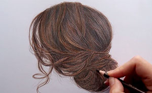 Unbelievably Realistic Hair Drawn Using 8 Colored Pencils
