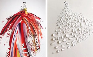 Fashion Illustrator Designs Spontaneous Dresses Using Paint And Water Drops