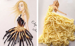 Armenian Fashion Illustrator Creates Stunning Dresses From Everyday Objects (10+ Pics)