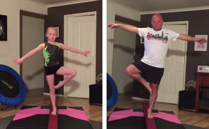 Dad Tries Gymnastics To Bond With His Daughter