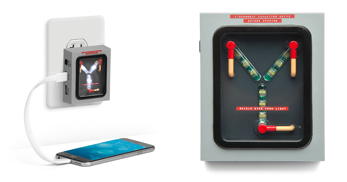This “Back To The Future” Flux Capacitor Charger Lights Up When Your Phone’s Battery Hits 88