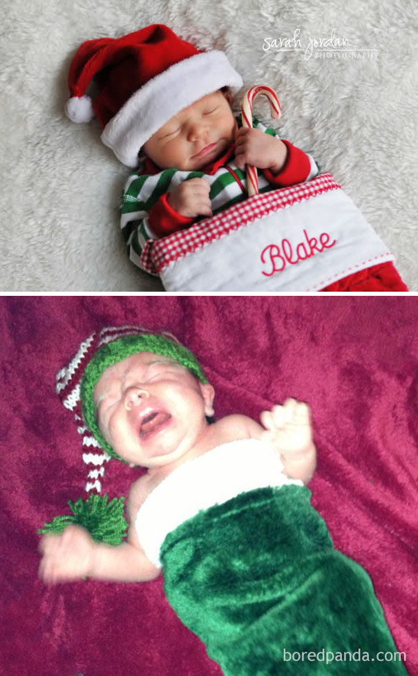 Baby In A Christmas Stocking. Nailed It