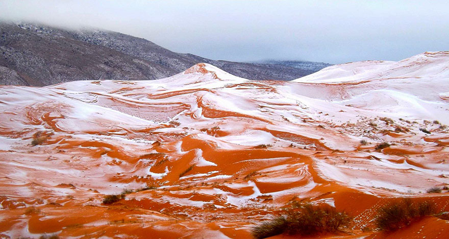 Schnee in der nördlichen, algerischen Sahara