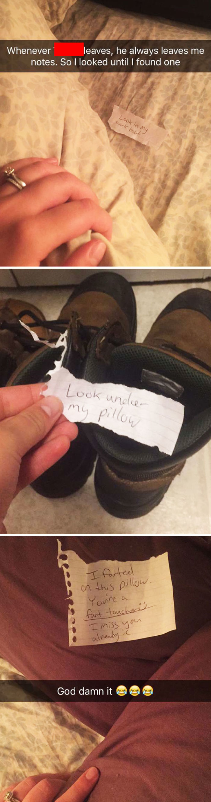 My Husband Always Leaves Me Notes When He Has To Leave Town For Work