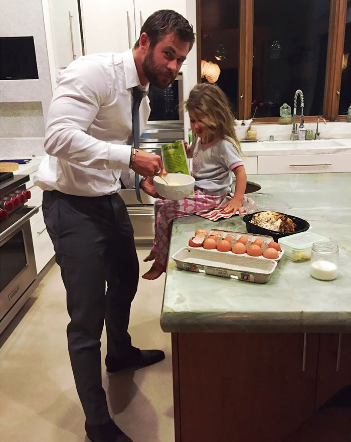 "Papa Making Some Late Snack After Premiere"
