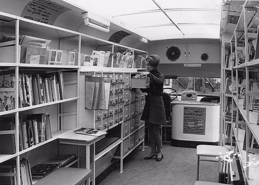 Inside A Bookmobile, 1960s