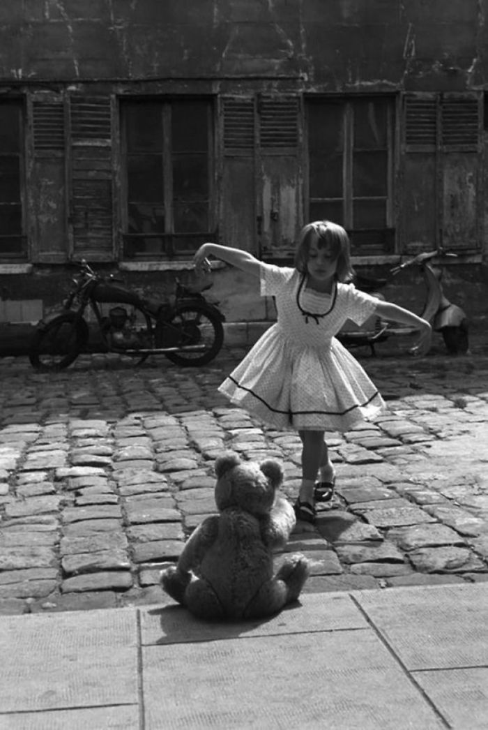 Girl Dancing In Front Of Her Teddy Bear, Paris, 1961