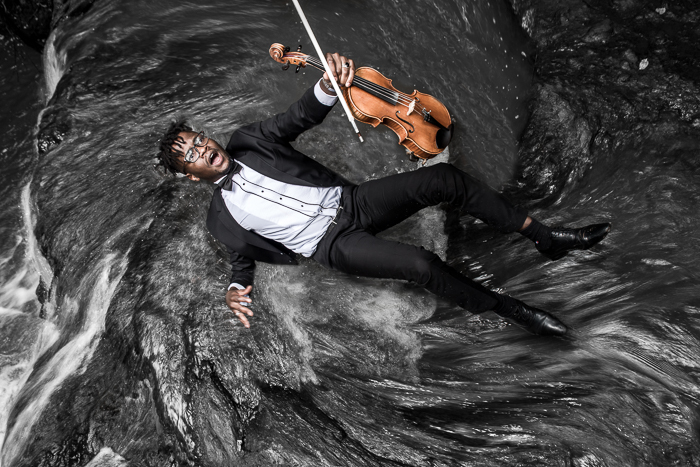 I Shot Creative Classical Portraits Of Classical Musicians At A Waterfall