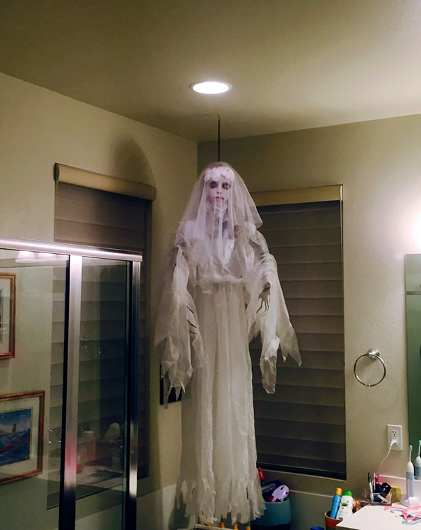 My Wife Got A New Halloween Decoration. I Nearly Shit When I Walked In The Bathroom