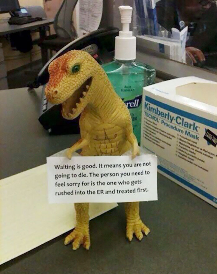 Hospital T-rex Has A Reminder For You