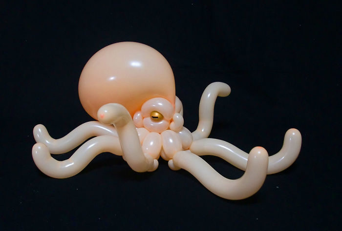 Pulpo figuras hechas con globos inflables