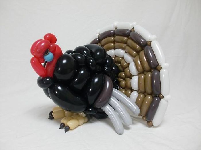 Turkey  figuras hechas con globos inflables