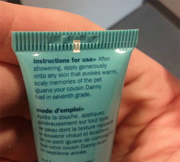 Best Lotion Instructions Ever?