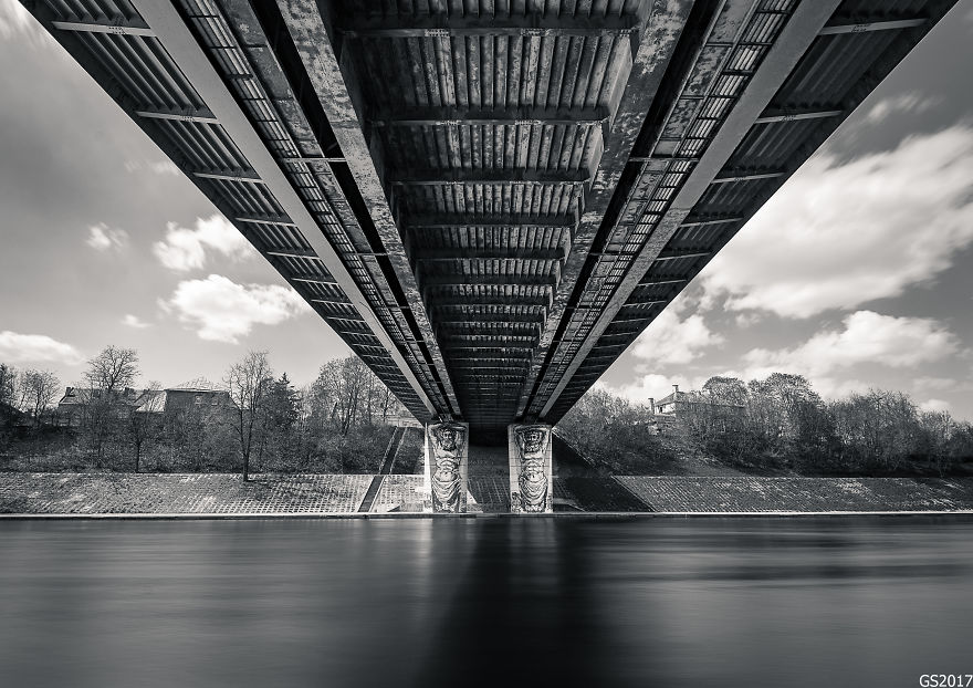  under bridge photographed bridges lithuania capital vilnius 