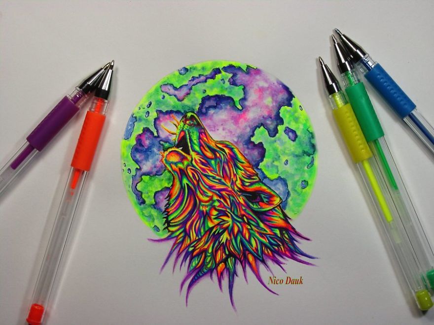 I Use Gel Pens To Create Colorful Art Bored Panda