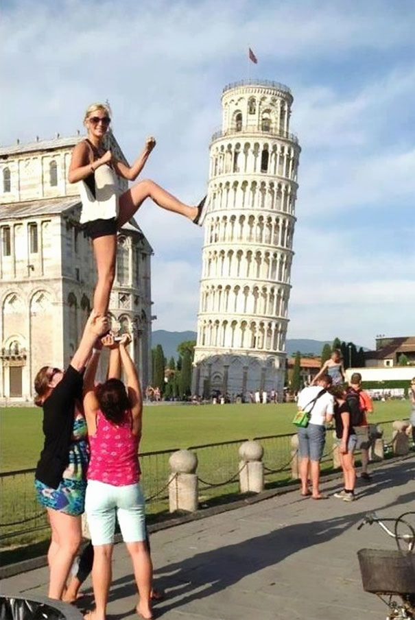 Lightly Less Generic Tourist Leaning Tower Of Pisa Forced Perspective Photo