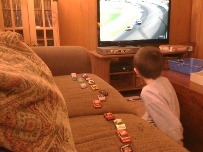 This Is How My Son Tracks Positions During Nascar