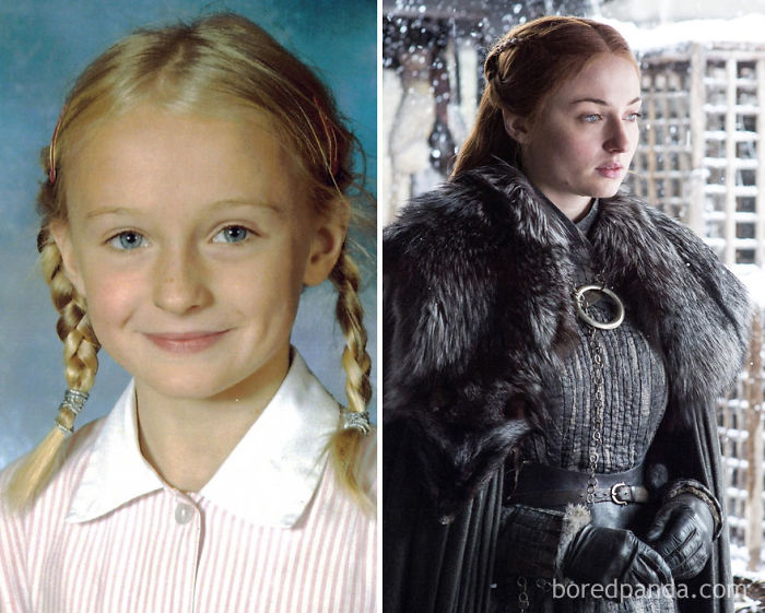 Sophie Turner de niña y como Sansa Stark