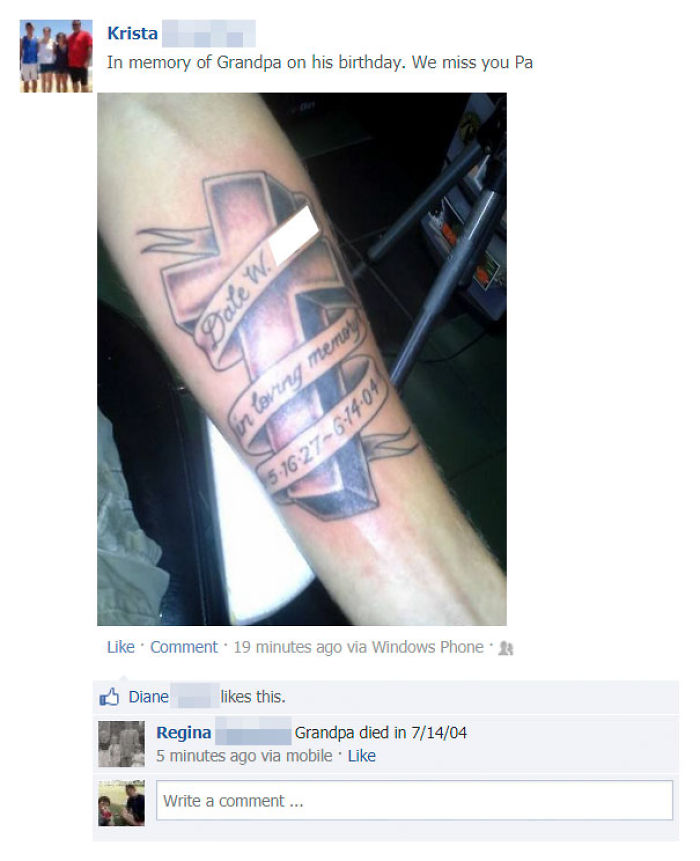 My Friend Posted His First Tattoo On Fb Today. There Was A Minor Problem