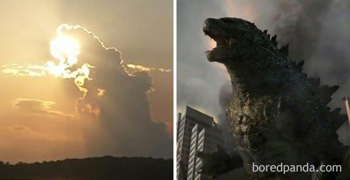 Parece Godzilla comiéndose el sol