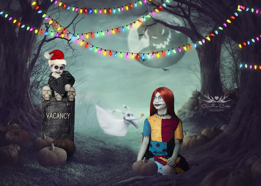 Two Creative Moms Turn Their Kids Into Jack And Sally From The Nightmare Before Christmas