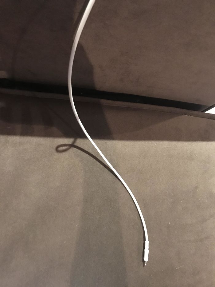 The Shadow Of My Charger Cable Looks Twisted When It's Actually Not