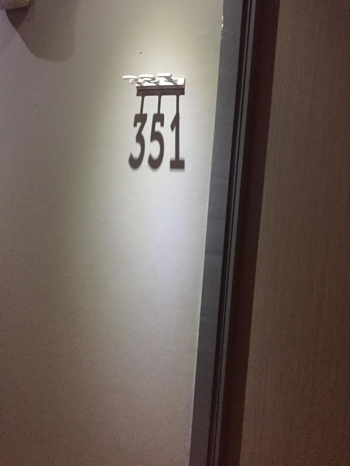 My Hotel Room Number Is Created By A Shadow