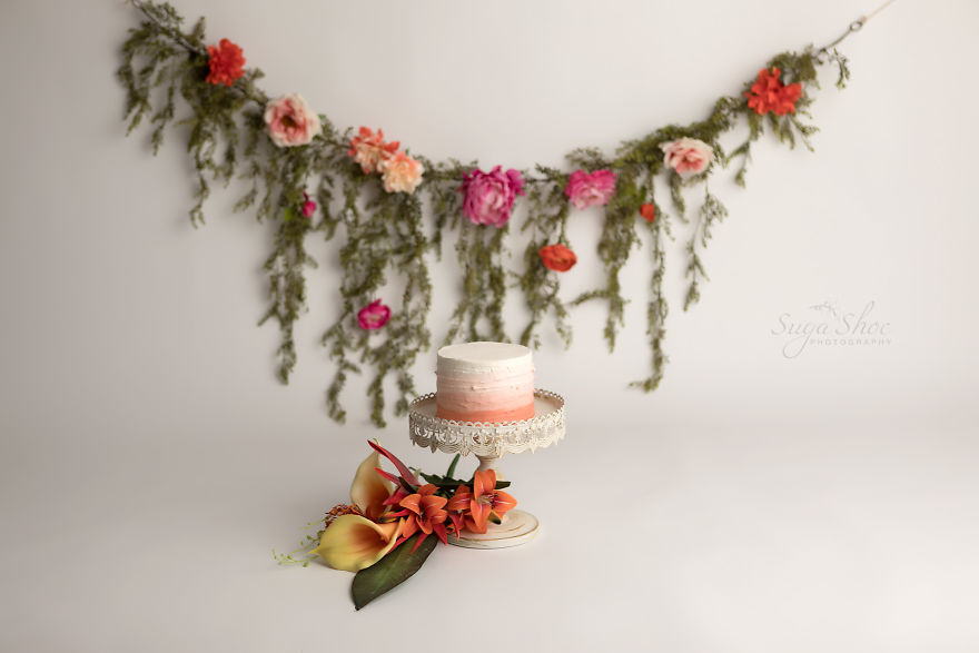 Boho Flower Cake Smash Session By Sugashoc Photography