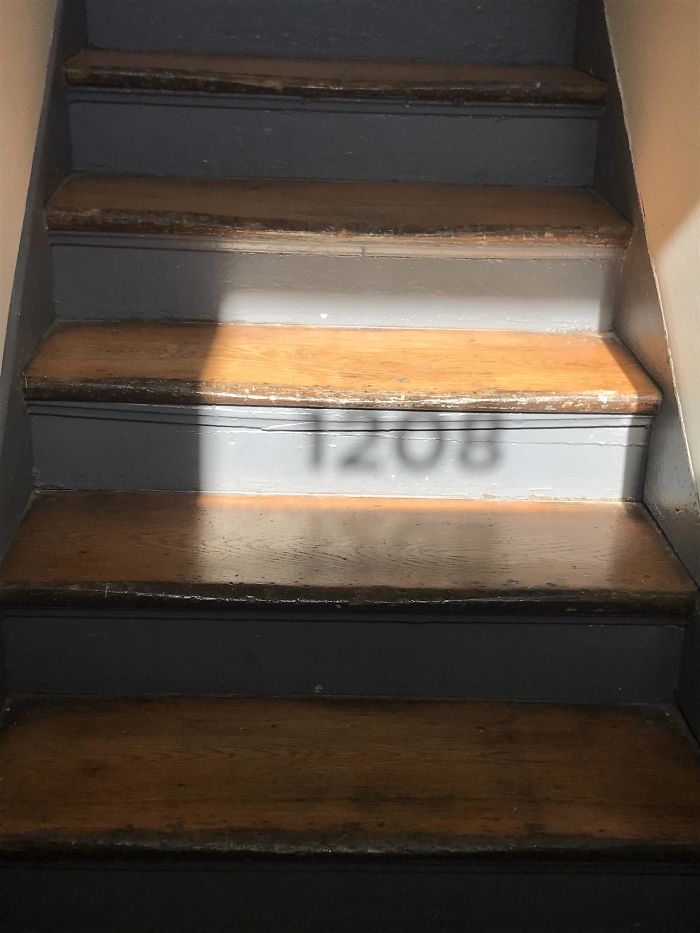 The Way The Shadow Of My Building’s Number Lines Up With The Stairs When I Come Home Around 5 Each Day