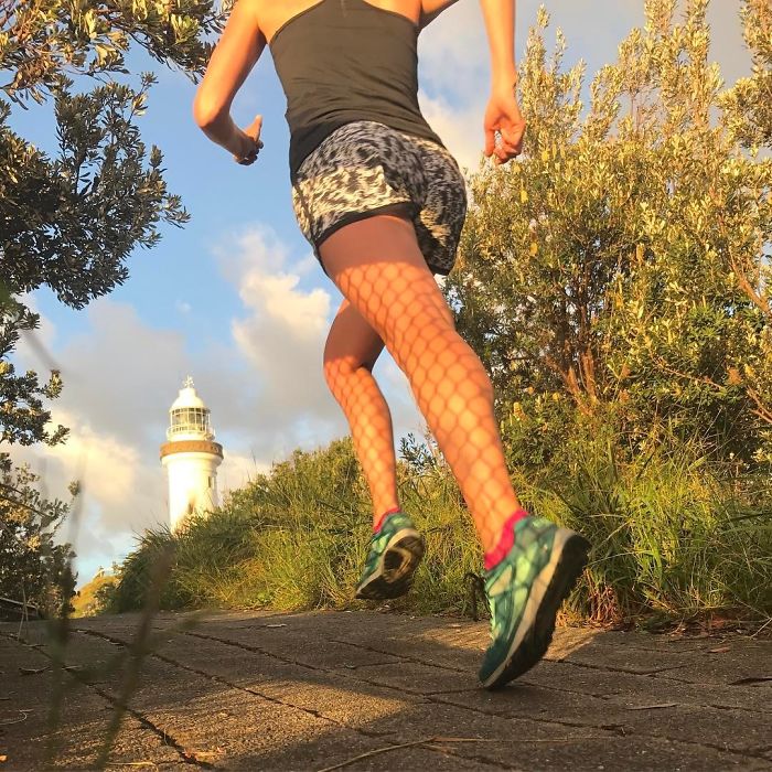 Made It To The Lighthouse At Byron Bay And The Most Easterly Point In Australia. Maybe Fishnet Stockings Should Be A New Running Trend