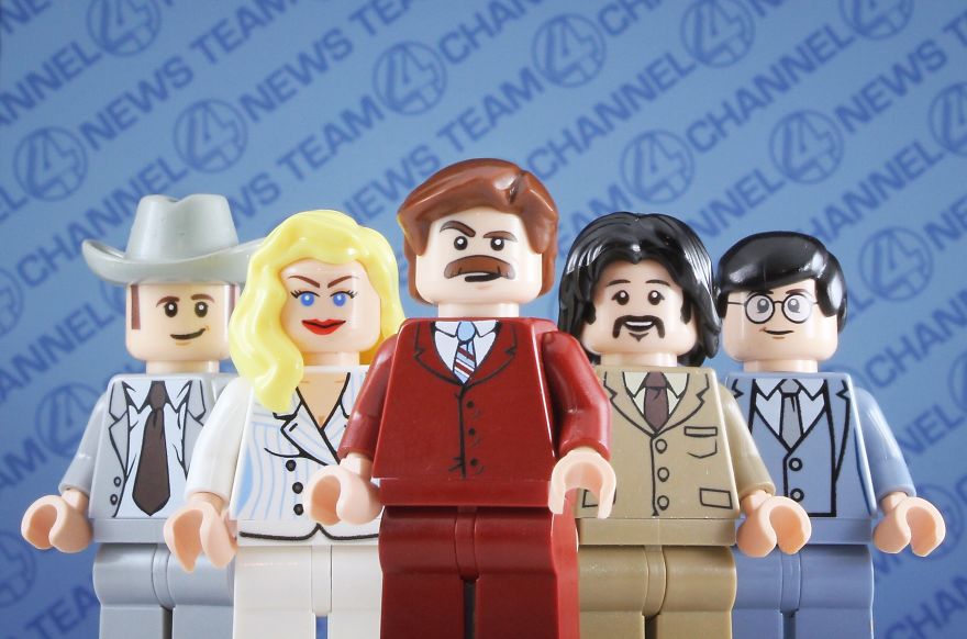  just anchorman scenes recreated lego minifigs 