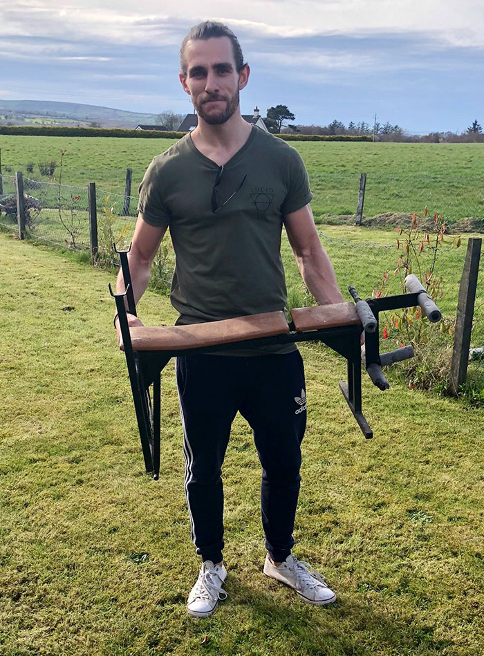 Tidying Out My Gran’s Shed And Rediscovered The Mini Bench Press My Grandad Welded For Me 20 Years Ago So I Could Workout With My Dad When I Was 5. Words Can’t Describe How Much This Means To Me