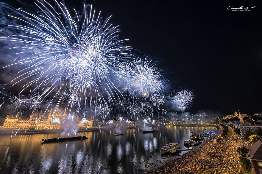  fireworks over parliament hungary 2018 