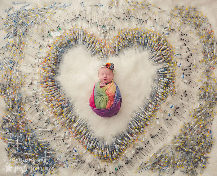 Viral Photo Shows Newborn Baby Surrounded By The 1616 Injection Needles It Took To Make It