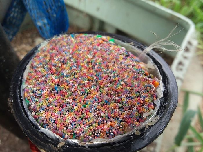 1,200 Count Telephone Cable For Around 600 Buildings, Cut To Make Room For A 48 Strand Fiber Optics Cable