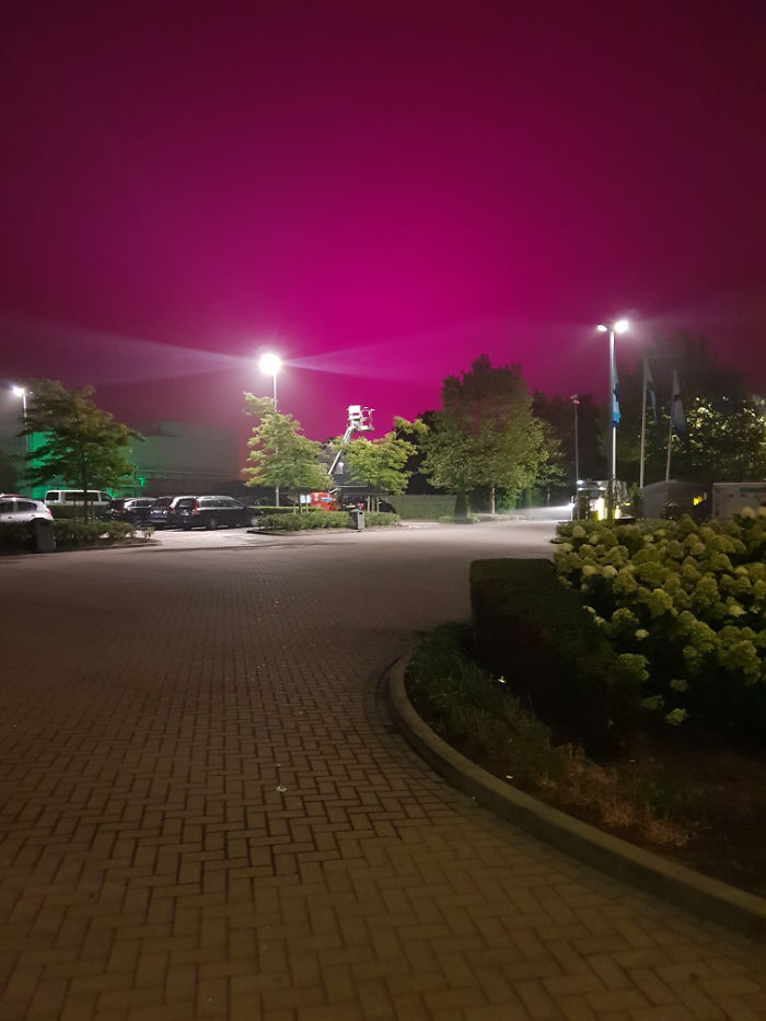 This Pink/Purple Sky At The Hotel I Am Staying At
