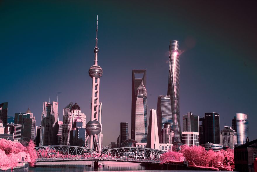  traveled shanghai took some infrared skyline 