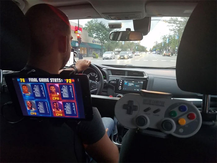 My Uber Driver Had NBA Jam Hooked Up For Passengers To Pass The Time