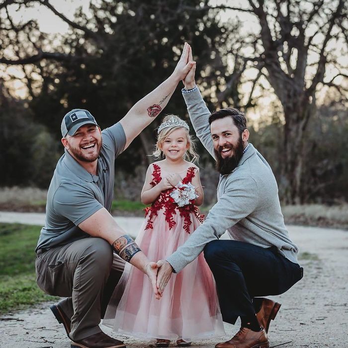  family daughter her two dads have cute 