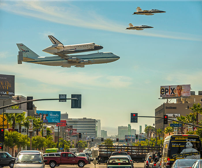 Space Shuttle Endeavor Landing At LAX With Escort In 2012 September