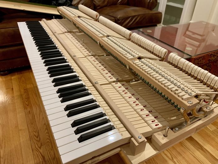 Piano Tuner Opened Up My Piano And Slid It Out Of Its “Shell” To Straighten The Hammers