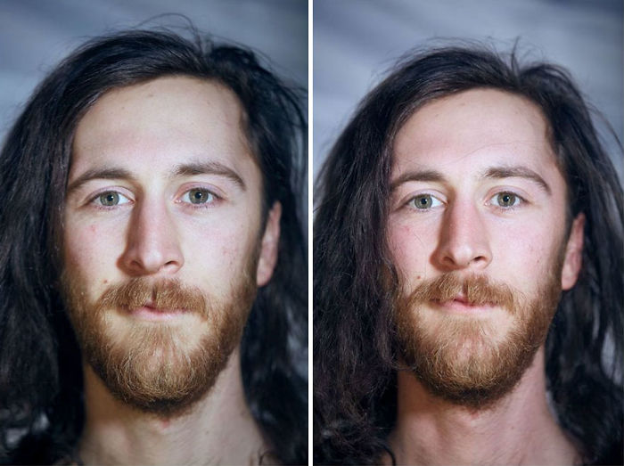 This Photographer Compared The Faces Of People When Posing With Clothes And Naked