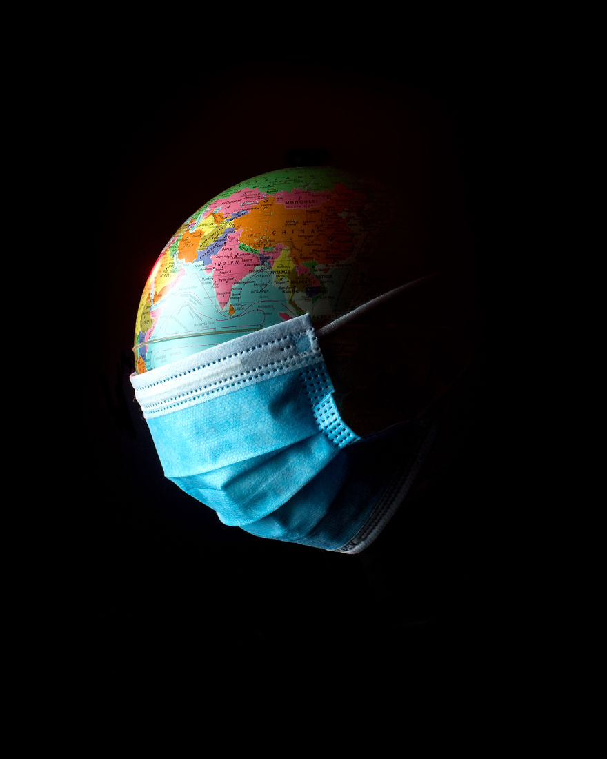  made photo planet earth mask because coronavirus 