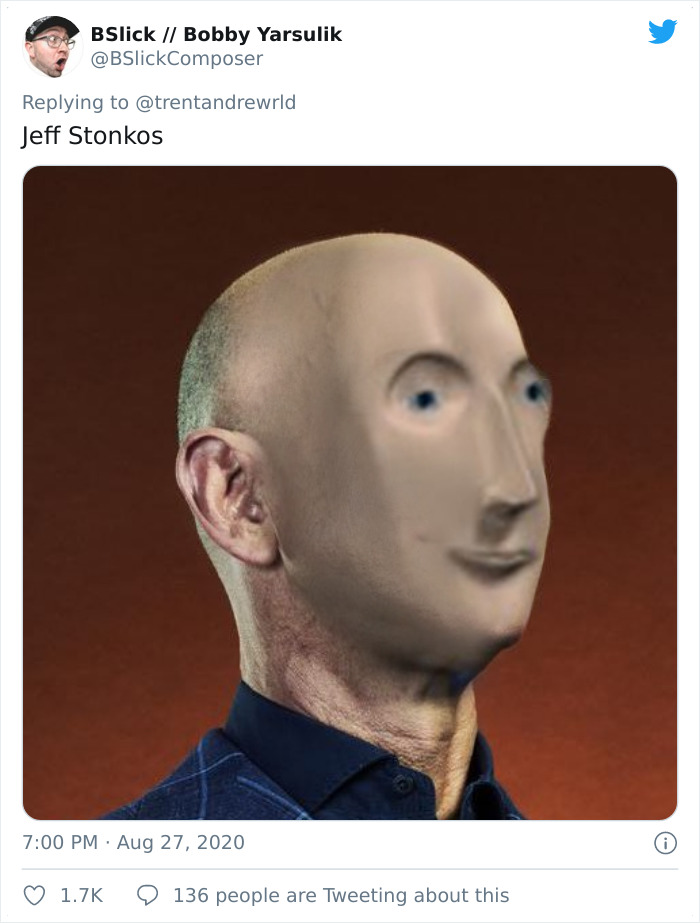 People Are Just Discovering How Oddly Similar Jeff Bezos And Stonks Man