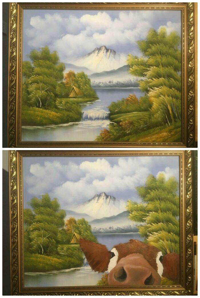 35 Times That Artists Upgraded Thrift Store Paintings With Their Paintbrushes And Shared It In The Repaintings Online Community